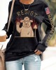 Women's Protect Our National Parks Print Round Neck Sweatshirt Women's Protect Our National Parks Print Round Neck Sweatshirt