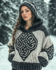 Women's Viking Totem Celtic Knot Vintage Pocket Hooded Sweater