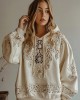 Women's Floral Embroidery Art Casual Hoodie Women's Floral Embroidery Art Casual Hoodie