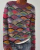 Colorful Japanese Sea Wave Knit Art Cozy Sweater Colorful Japanese Sea Wave Knit Art Cozy Sweater
