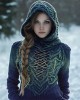 Vintage Celtic Forest Elf Gradient Cozy Hooded Sweater Vintage Celtic Forest Elf Gradient Cozy Hooded Sweater