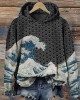 The Great Wave off Kanagawa Inspired Japanese Art Hoodie The Great Wave off Kanagawa Inspired Japanese Art Hoodie