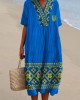 Ukraine Trident Ethnic Linen Blend Maxi Dress