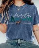 Respect The Locals Bear Landscape Embroidered Washed T Shirt