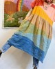 Colorful Earthy Landscape Patchwork Linen Dress Colorful Earthy Landscape Patchwork Linen Dress