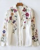 Floral Embroidery Women's Long Sleeve Shirt Floral Embroidery Women's Long Sleeve Shirt