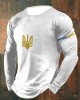 Men's Ukrainian Flag Print Long Sleeve T-shirt