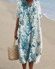 Women's Holiday Series Starfish And Seaweed Pattern Pattern Casual Flowy Midi Dress Women's Holiday Series Starfish And Seaweed Pattern Pattern Casual Flowy Midi Dress