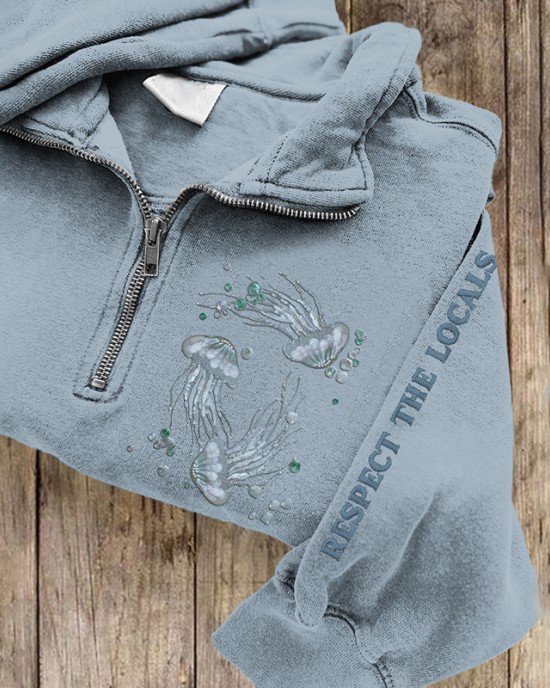Respect The Locals Women's Jellyfish Patch Zip-up Sweatshirt