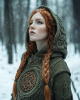 Women's Viking Tribal Celtic Chunky Knit Hooded Sweater