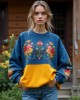 Ukraine Floral Embroidered Crew Neck Sweatshirt