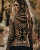 Women's Tribal Life Of Tree And Moon Totem Hoodie Women's Tribal Life Of Tree And Moon Totem Hoodie