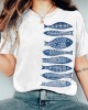Fish Japanese Lino Art Vintage Washed T Shirt Fish Japanese Lino Art Vintage Washed T Shirt