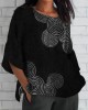 Sea Waves Ripples Japanese Lino Art Linen Blend Tunic Sea Waves Ripples Japanese Lino Art Linen Blend Tunic