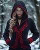 Women's Viking Celtic Knot Jacquard Knit Hooded Sweater