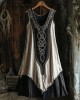 Tribal Celtic Embroidery Patchwork Art Linen Tank Dress Tribal Celtic Embroidery Patchwork Art Linen Tank Dress