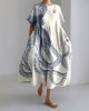 Japanese Art Octopus And Crab Print Casual Art Linen Blend Maxi Dress Japanese Art Octopus And Crab Print Casual Art Linen Blend Maxi Dress