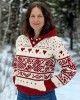 Women's Vintage Viking Valentine's Day Love Jacquard Hooded Sweater Women's Vintage Viking Valentine's Day Love Jacquard Hooded Sweater