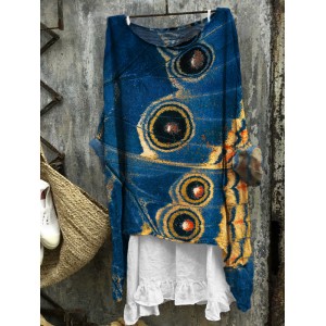 Butterfly Wings Inspired Art Flowy Linen Blend Tunic