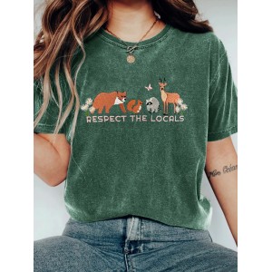Respect The Locals Protect National Park Embroidered Washed T Shirt