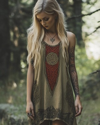 Celtic Vintage Totem Women's Linen Tank Dress