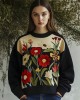 Vibrant Floral Embroidery Women's Crew Neck Sweatshirt Vibrant Floral Embroidery Women's Crew Neck Sweatshirt