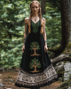 Tribal Celtic Knot Life Of Tree Lace Patchwork Art Linen Tank Dress