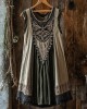 Tribal Celtic Knot Lace Patchwork Art Linen Tank Dress Tribal Celtic Knot Lace Patchwork Art Linen Tank Dress