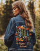Respect The Locals Bear Embroidery Women's Denim Jacket Respect The Locals Bear Embroidery Women's Denim Jacket