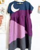 Night Sky Inspired Colorblock Patchwork Linen Dress Night Sky Inspired Colorblock Patchwork Linen Dress