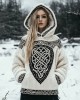 Women's Tribal Knit Jacquard Warm Hooded Sweater