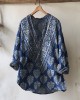 Indigo Leaves Ethnic Block Print Beach Linen Tunic Indigo Leaves Ethnic Block Print Beach Linen Tunic