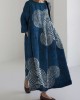Sea Waves Ripples Japanese Lino Art Linen Blend Maxi Dress Sea Waves Ripples Japanese Lino Art Linen Blend Maxi Dress