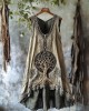 Tribal Life Of Tree Celtic Embroidery Art Linen Tank Dress Tribal Life Of Tree Celtic Embroidery Art Linen Tank Dress