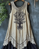 Women's Vintage Tribal Viking Tree Of Life Lace Panel Dress Women's Vintage Tribal Viking Tree Of Life Lace Panel Dress