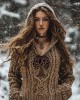 Women's Viking Tribal Runes Life Of Tree Chunky Knit Hooded Sweater Women's Viking Tribal Runes Life Of Tree Chunky Knit Hooded Sweater