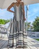 Vintage Geometric Color Block Bohemian Patchwork Sleeveless Colorful Dress Vintage Geometric Color Block Bohemian Patchwork Sleeveless Colorful Dress