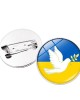 Ukrainian Flag Time Gem Brooch