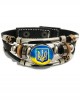 Ukraine Handmade Glass Round Snap Wide Leather Bracelet