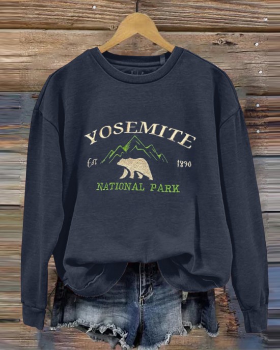 Yosemite National Park Embroidered Cozy Sweatshirt Yosemite National Park Embroidered Cozy Sweatshirt