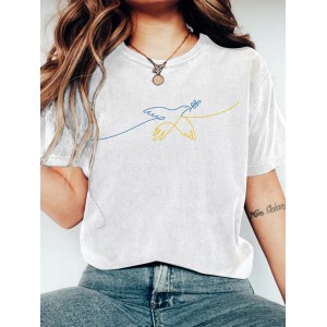 Women's Ukrainian Peace Dove Print Short Sleeve T-shirt