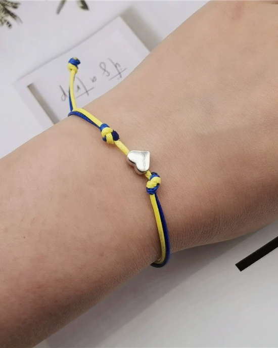 We Stand Together Ukrainian Heart Inspired Braided Bracelet We Stand Together Ukrainian Heart Inspired Braided Bracelet