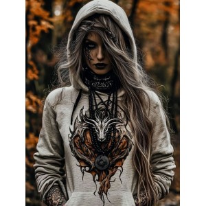 Women's Tribal Viking Dragon Casual Hoodie