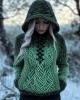 Snow Glitter Gradient Vintage Celtic Hooded Sweater Snow Glitter Gradient Vintage Celtic Hooded Sweater