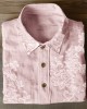 Classy Floral Embroidered Lace Linen Blend Blouse Classy Floral Embroidered Lace Linen Blend Blouse