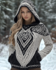 Women's Viking Wolf Style Celtic Thick Hooded Sweater