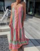 Vintage Geometric Color Block Bohemian Patchwork Sleeveless Colorful Dress Vintage Geometric Color Block Bohemian Patchwork Sleeveless Colorful Dress