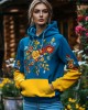 Ukrainian Folk Flower Embroidered Gradient Art Pattern Hoodie