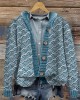 Japanese Sea Waves Inspired Knit Art Hooded Cardigan