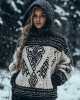 Women's Viking Totem Celtic Knot Hooded Pocket Sweater Women's Viking Totem Celtic Knot Hooded Pocket Sweater